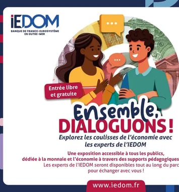 Exposition sur l'économie "Ensemble dialoguons" de l'IEDOM à l'IAE de La Réunion