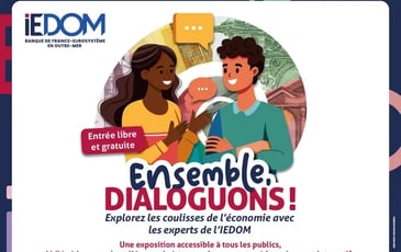 Exposition sur l'économie "Ensemble dialoguons" de l'IEDOM à l'IAE de La Réunion